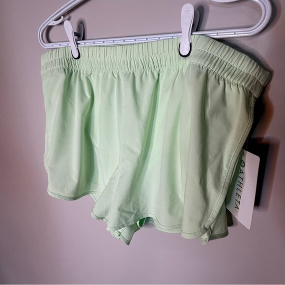 ATHLETA New Speedwork Mid Rise Run Shorts Lined Mint Green Lightweight Size XL - Picture 4 of 12